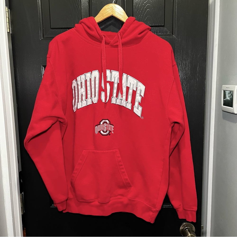 Reebok Heisman Collection Ohio State Buckeyes Pullover OSU Hoodie Red Size M